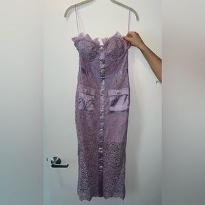 Lucia lace midi dress - Lavender